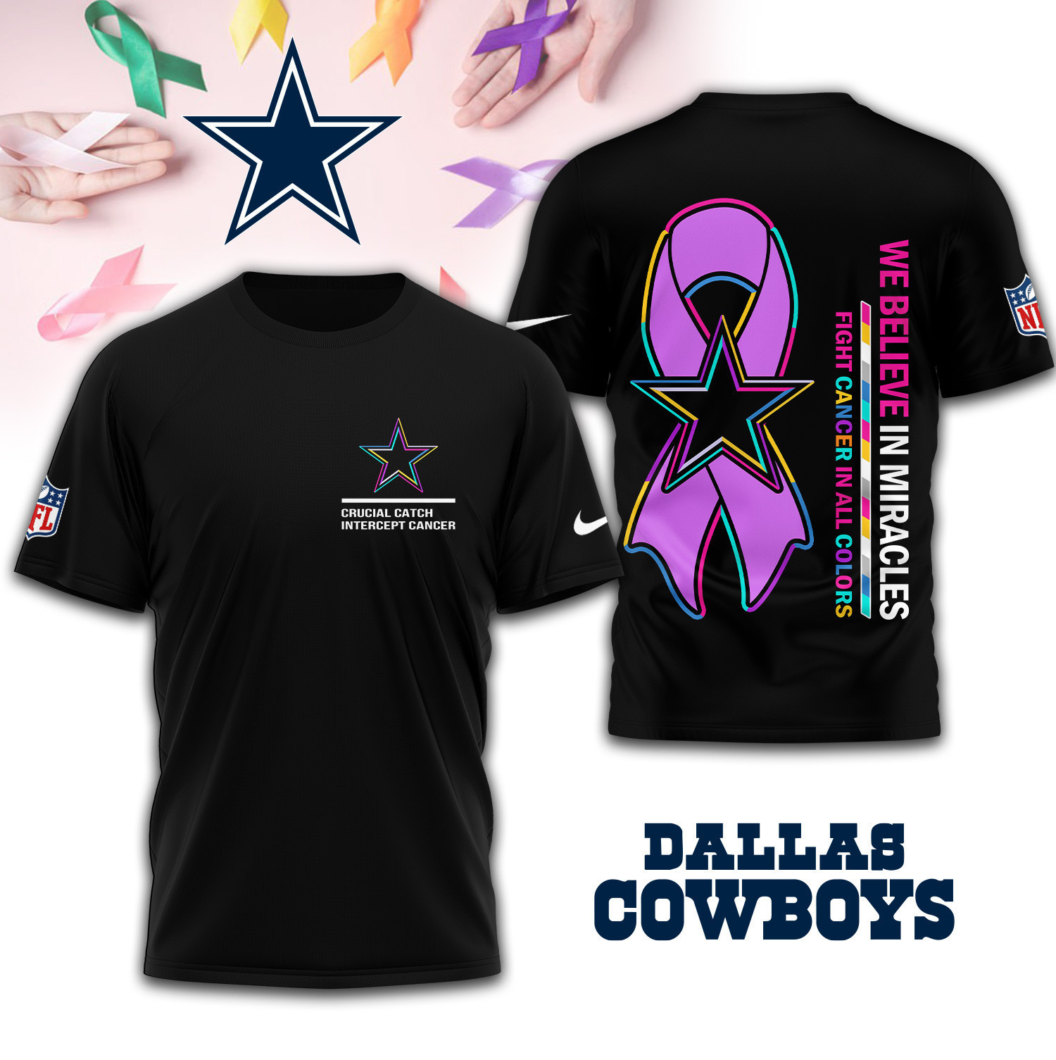Dallas Cowboys | Premium NFL Crucial Catch 3D Shirt TD