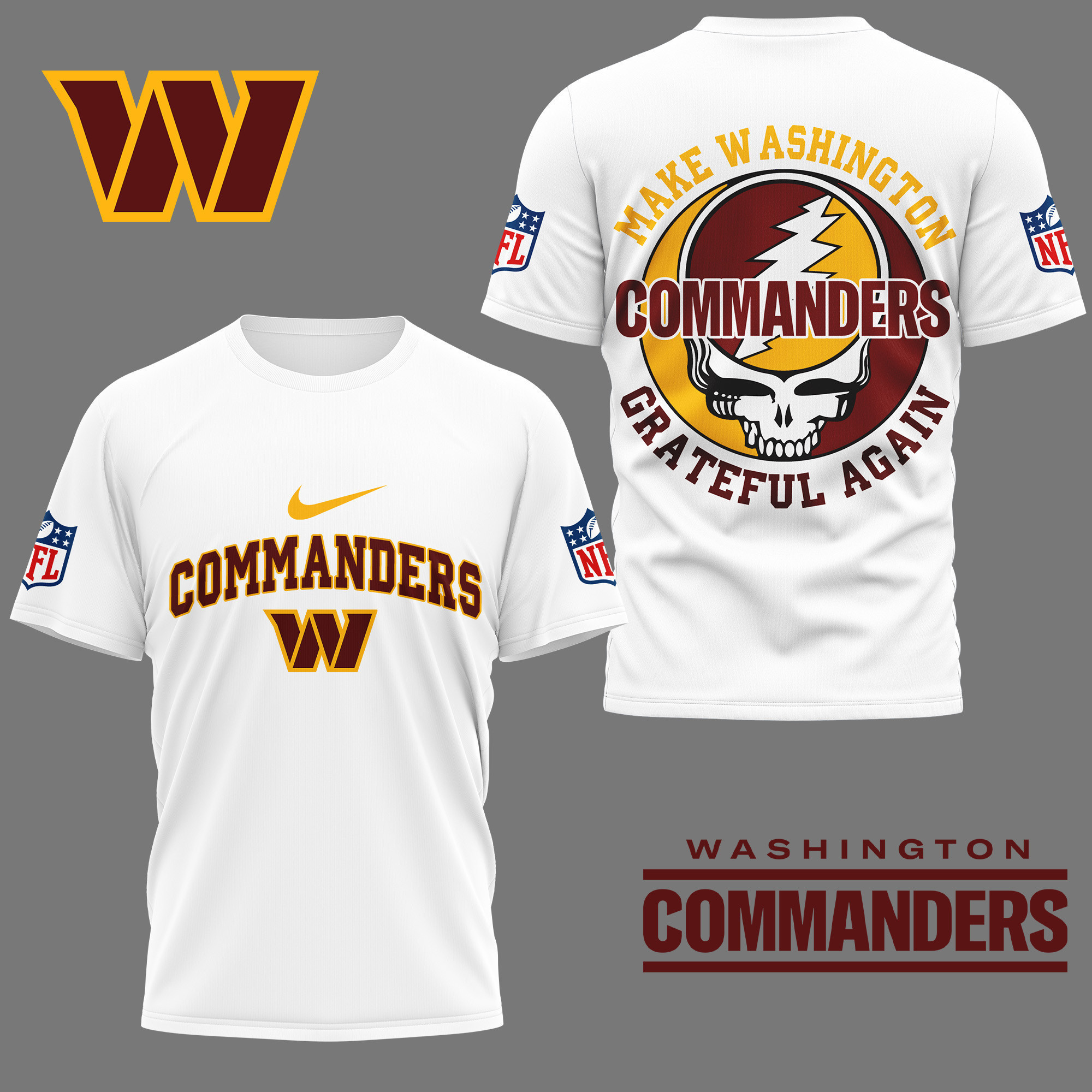 Washington Commanders | Premium NFL Grateful Game Day 3D Shirt NY