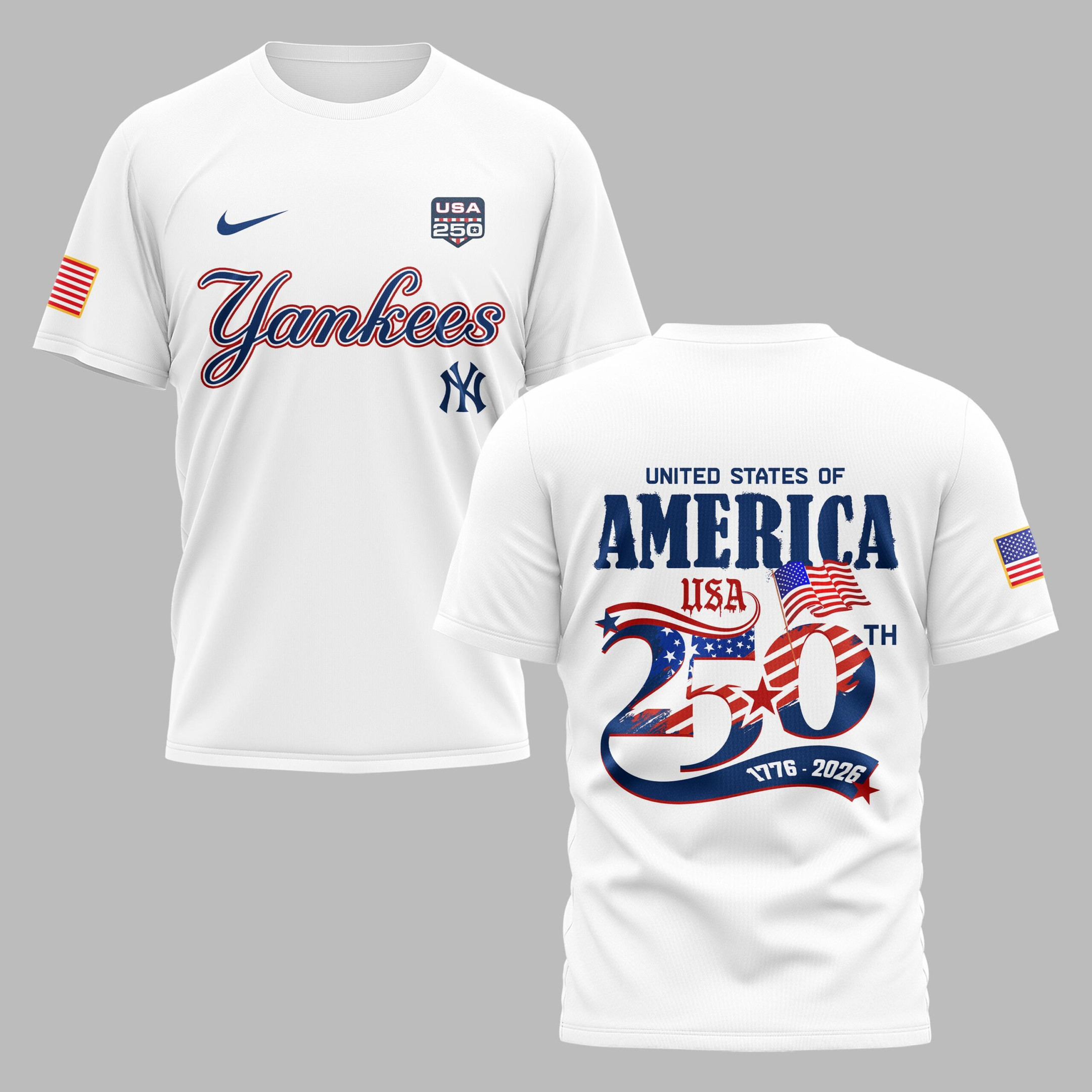 New York Yankees X 250 Years Of Freedom Premium T Shirt