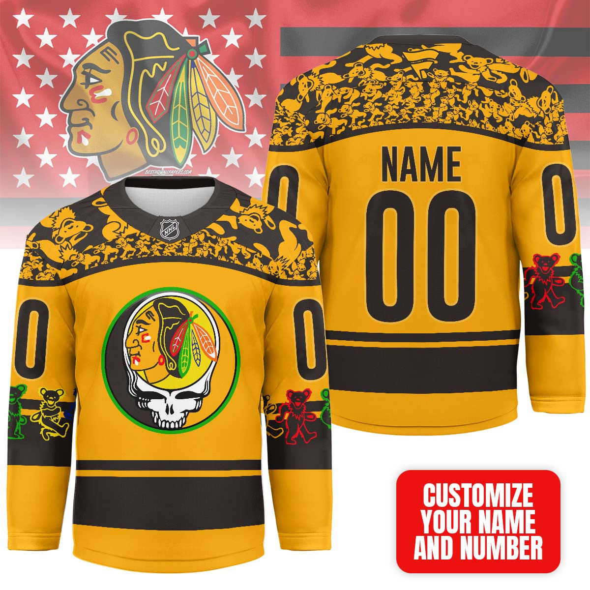 Chicago Blackhawks | Premium NHL X Grateful Dead Hockey Jersey NP