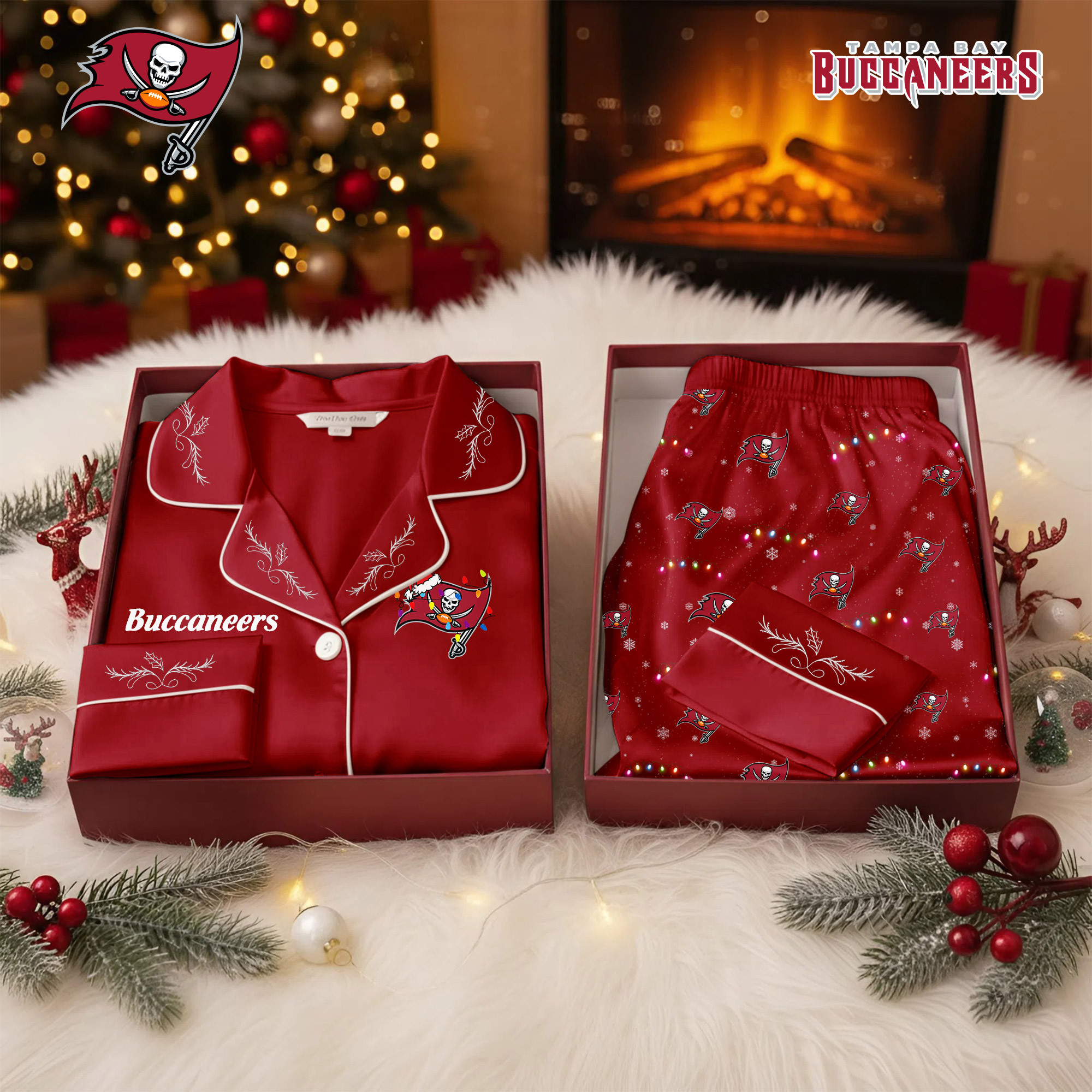 Tampa Bay Buccaneers | Premium NFL Christmas Cozy Pajamas TD