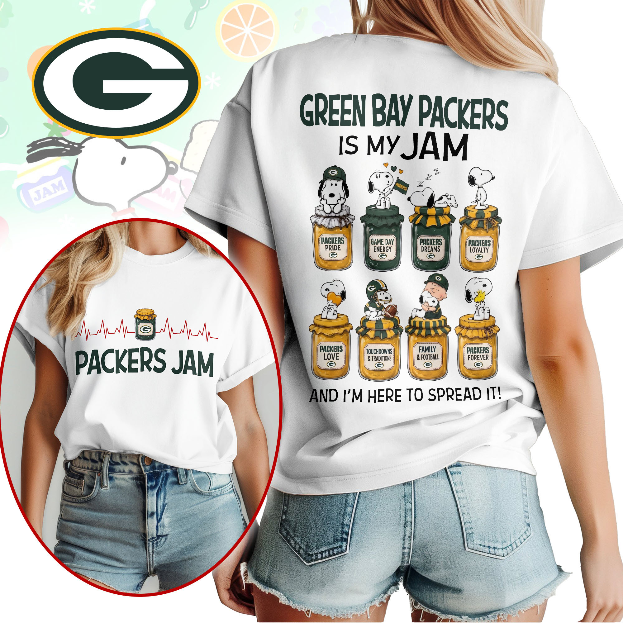 Green Bay Packers | Premium NFL Jam Peanuts Football Fan 3D Shirt NY