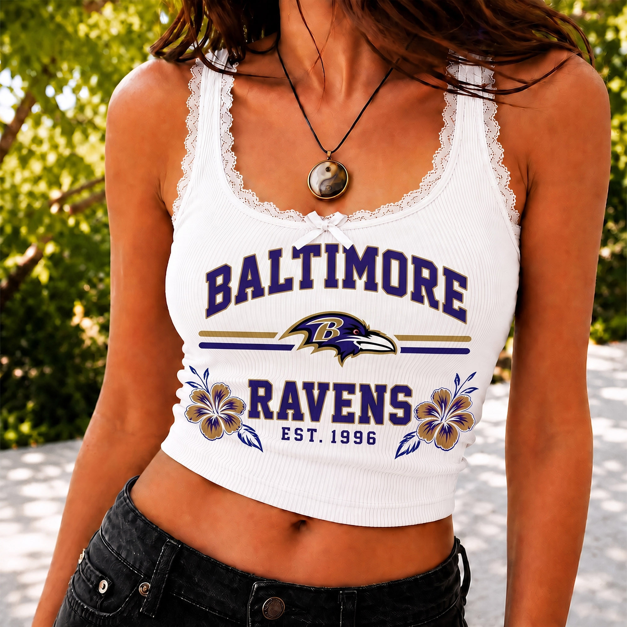 Baltimore Ravens | Premium NFL Game Day Lace Tank Top Shirt NY