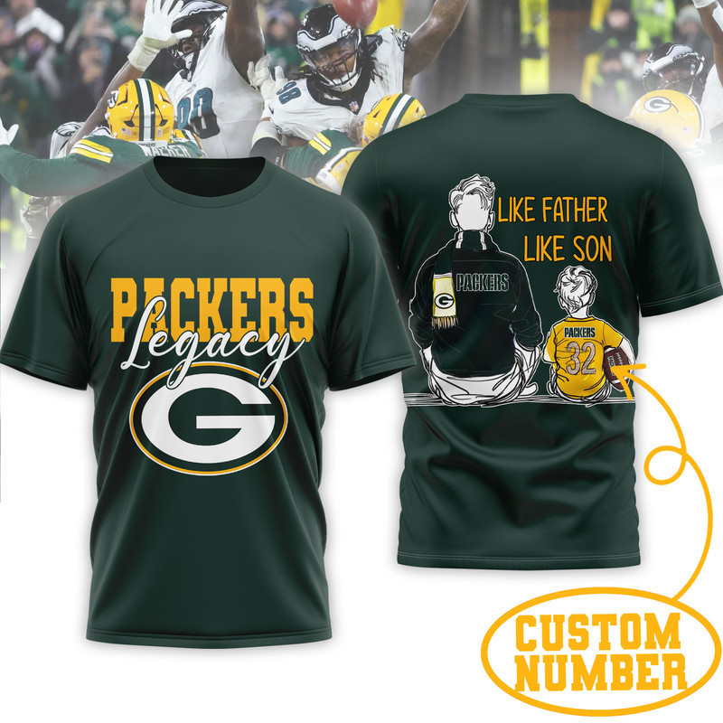 Green Bay Packers | Premium NFL Legacy Father Day 3D Shirt HY