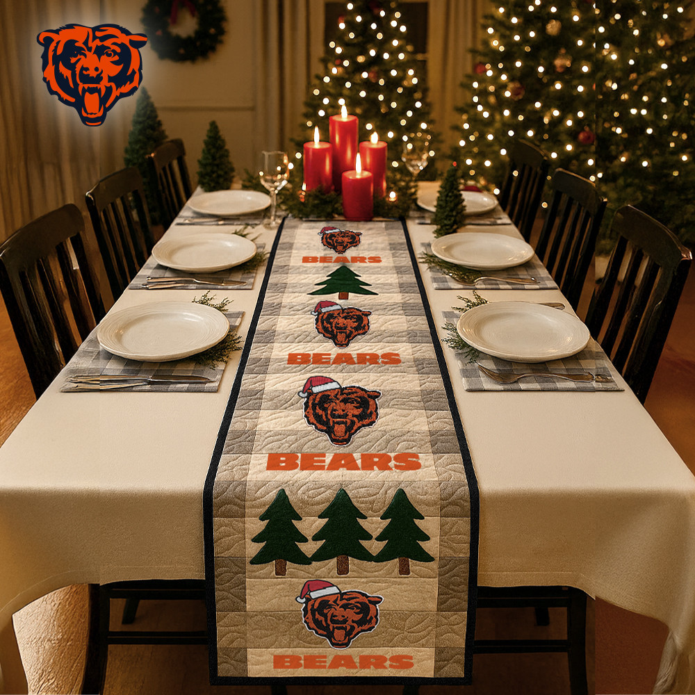 Chicago Bears | Premium NFL Quilted Christmas Table Runner HI