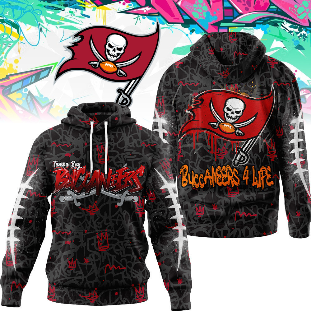 Tampa Bay Buccaneers | Premium NFL Special Graffiti My Team 4 Life Hoodie MM