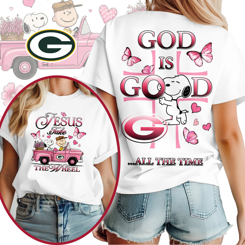 Green Bay Packers | Premium NFL Jesus Take The Wheel God Is Good 3D Shirt NTH1