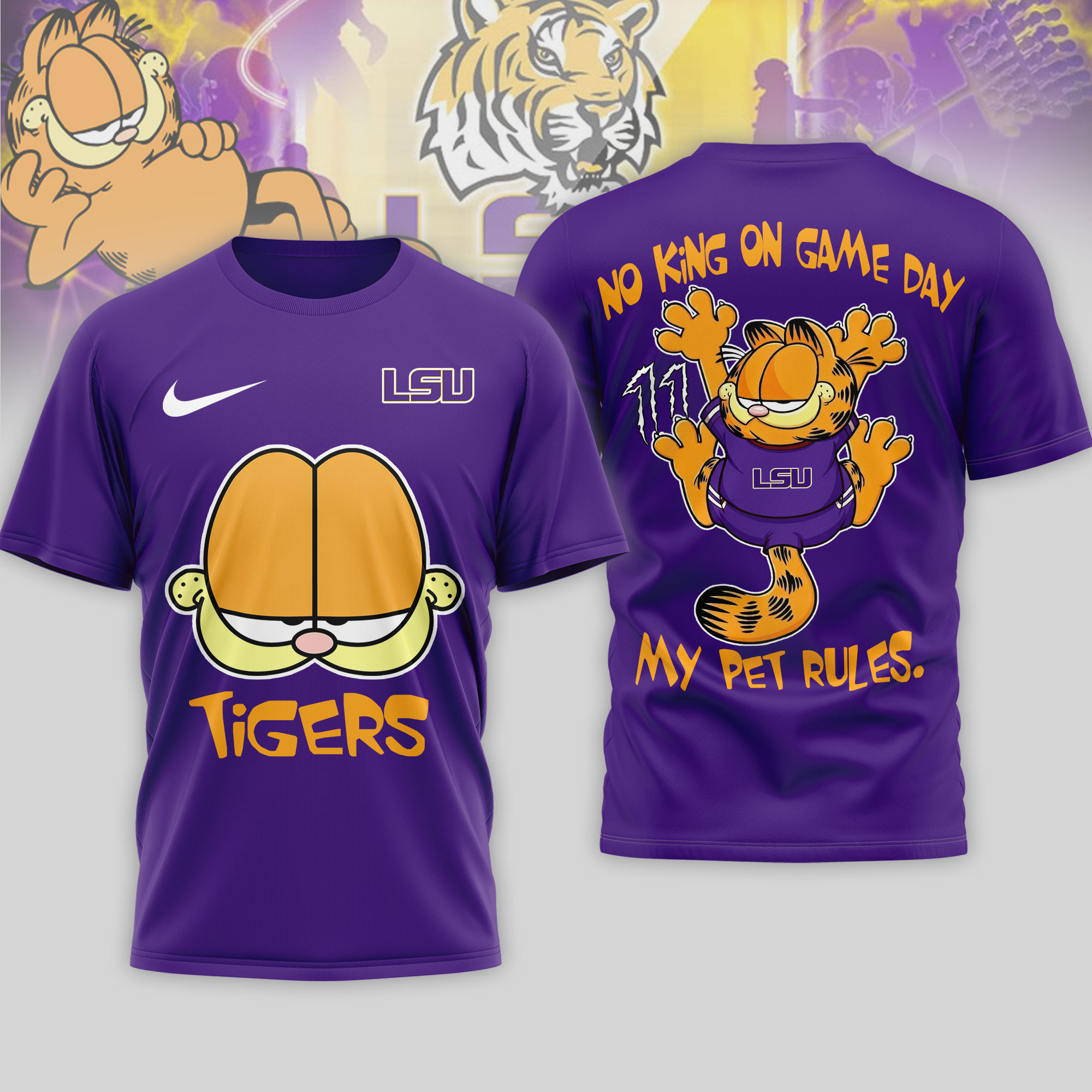 LSU Tigers | Premium NCAA No King On Game Day 3D Shirt NTH1