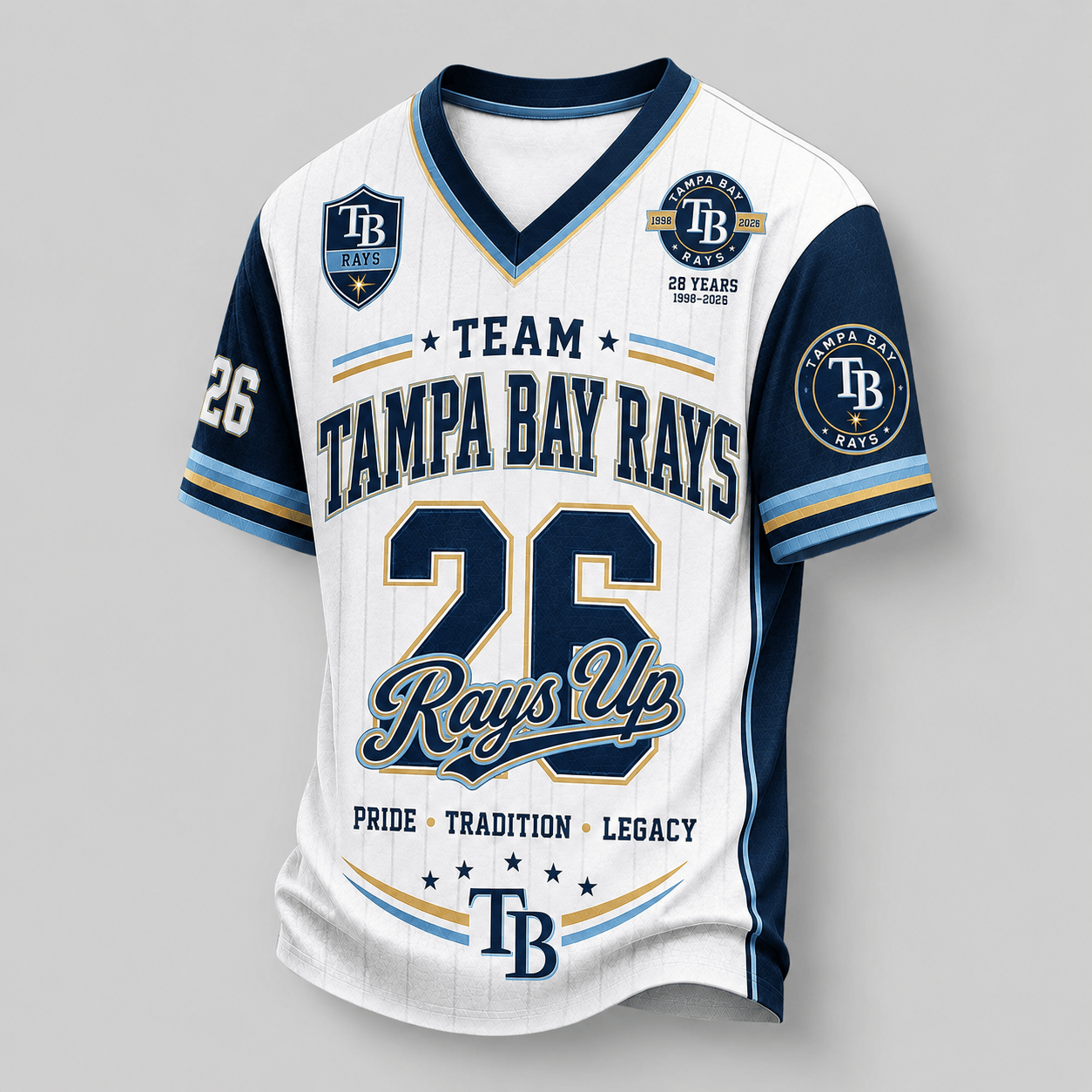 Tampa Bay Rays | Premium MLB Legacy Pride V-Neck Jersey