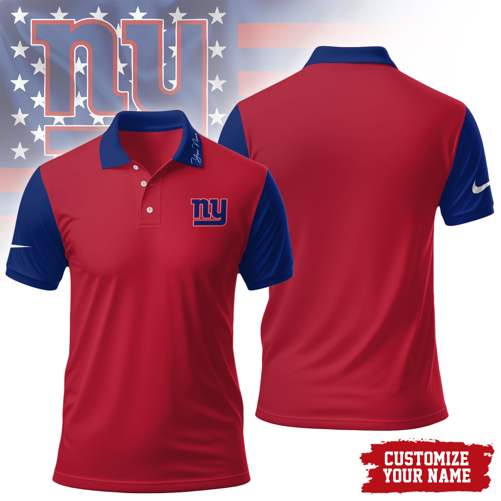 New York Giants | Premium NFL Touchdown Custom Polo NTH1