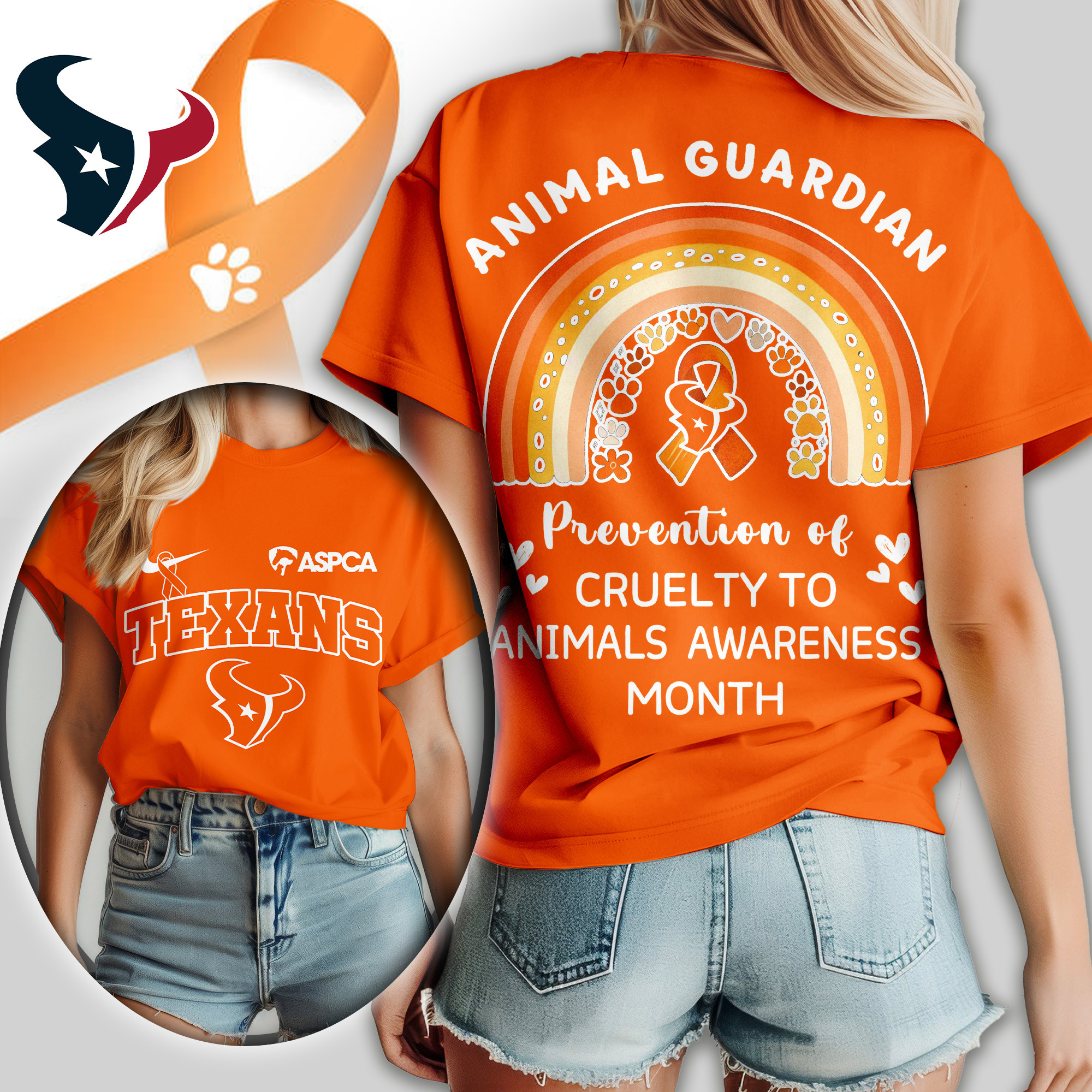 Houston Texans | Premium NFL Animal Guardian Women Shirt TD