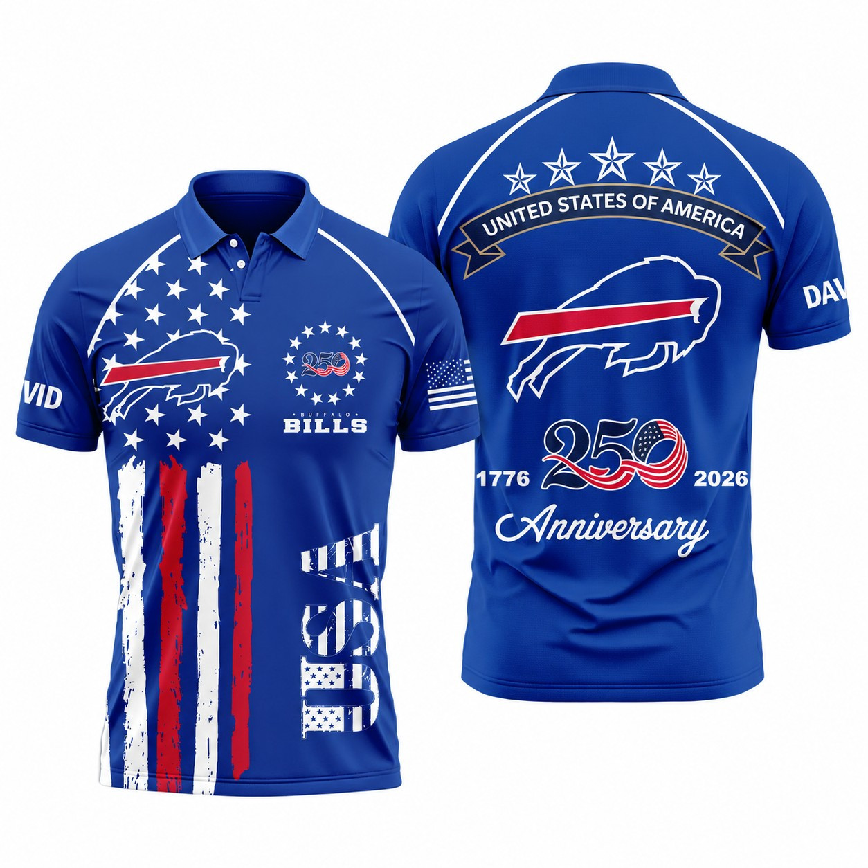 Buffalo Bills | Premium NFL American Semiquincentennial Polo Shirt TD