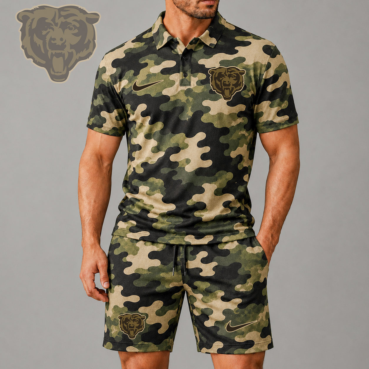 Chicago Bears | Premium NFL Military Camo Polo & Shorts Set NY