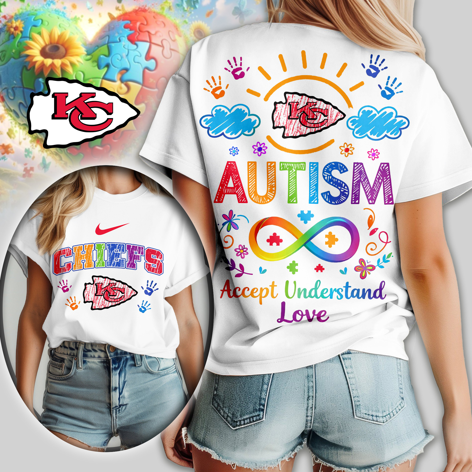 Kansas City Chiefs | Premium NFL National Autism Acceptance Month Women Shirt TD