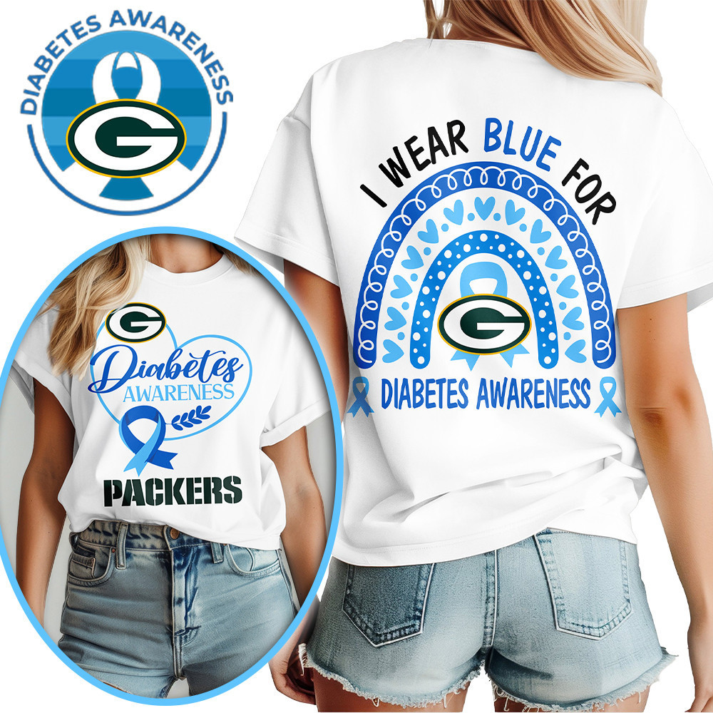 Green Bay Packers | Premium NFL Diabetes Awareness 3D Shirt HI