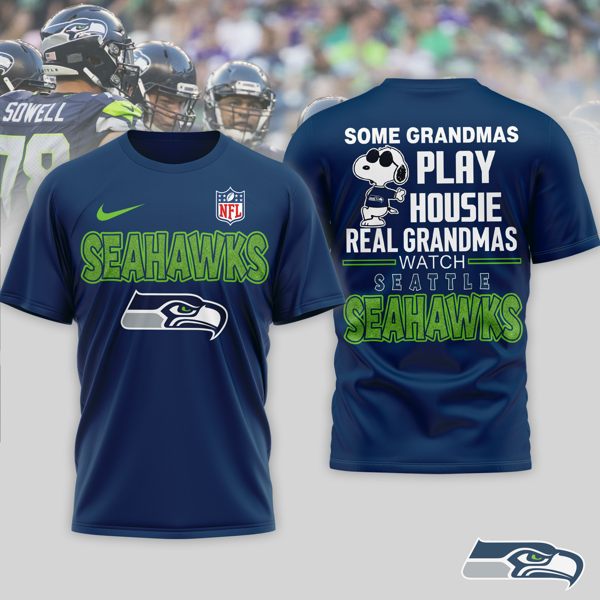 Seattle Seahawks | Premium NFL Fan Grandma Apparel 3D Shirt NTH1