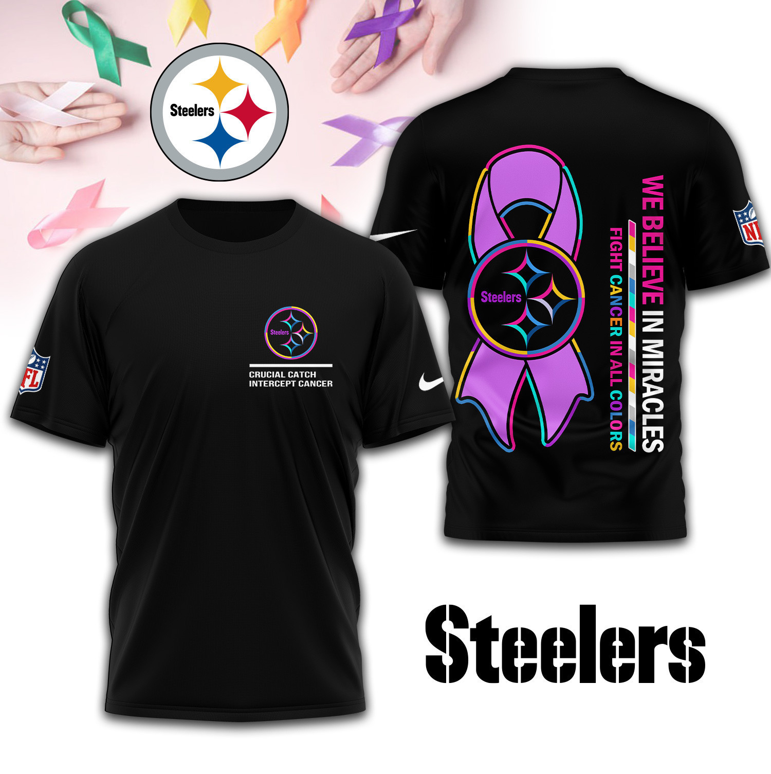 Pittsburgh Steelers | Premium NFL Crucial Catch 3D Shirt TD