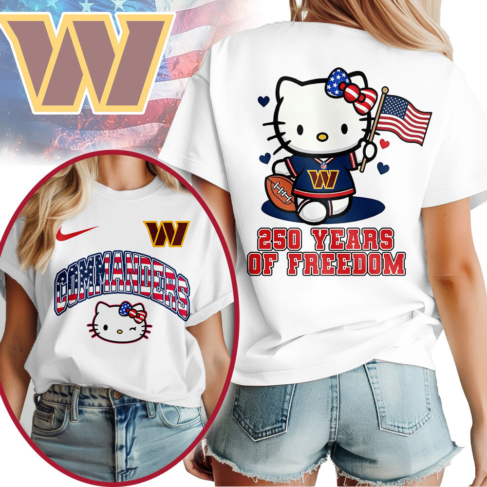 Washington Commanders | Premium NFL Hello Kitty Celebrates 250th Anniversary Women Shirt NP