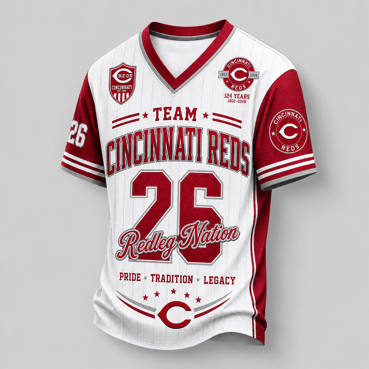Cincinnati Reds | Premium MLB Legacy Pride V-Neck Jersey