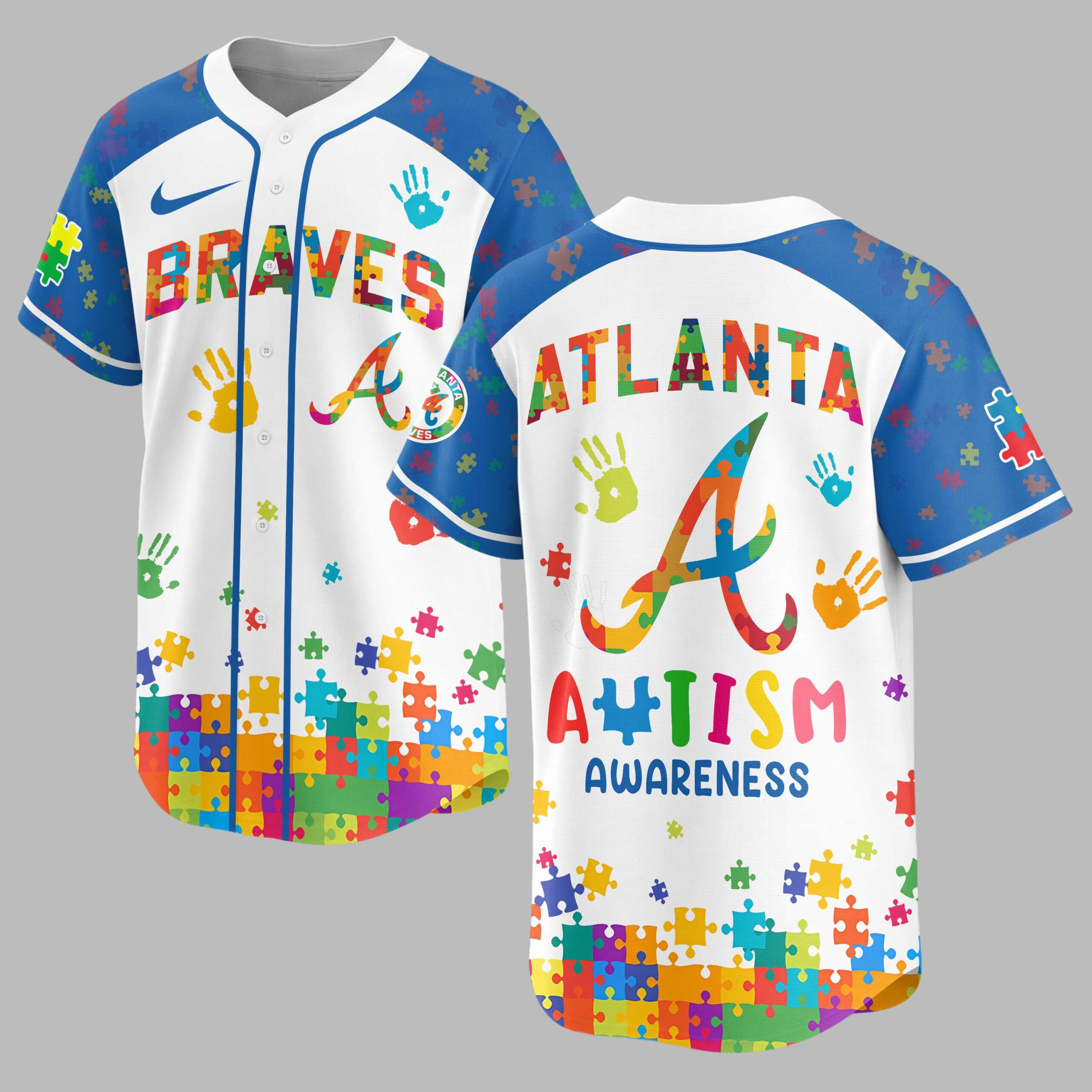 Atlanta Braves | MLB x Autism Awareness Puzzle Premium Jersey