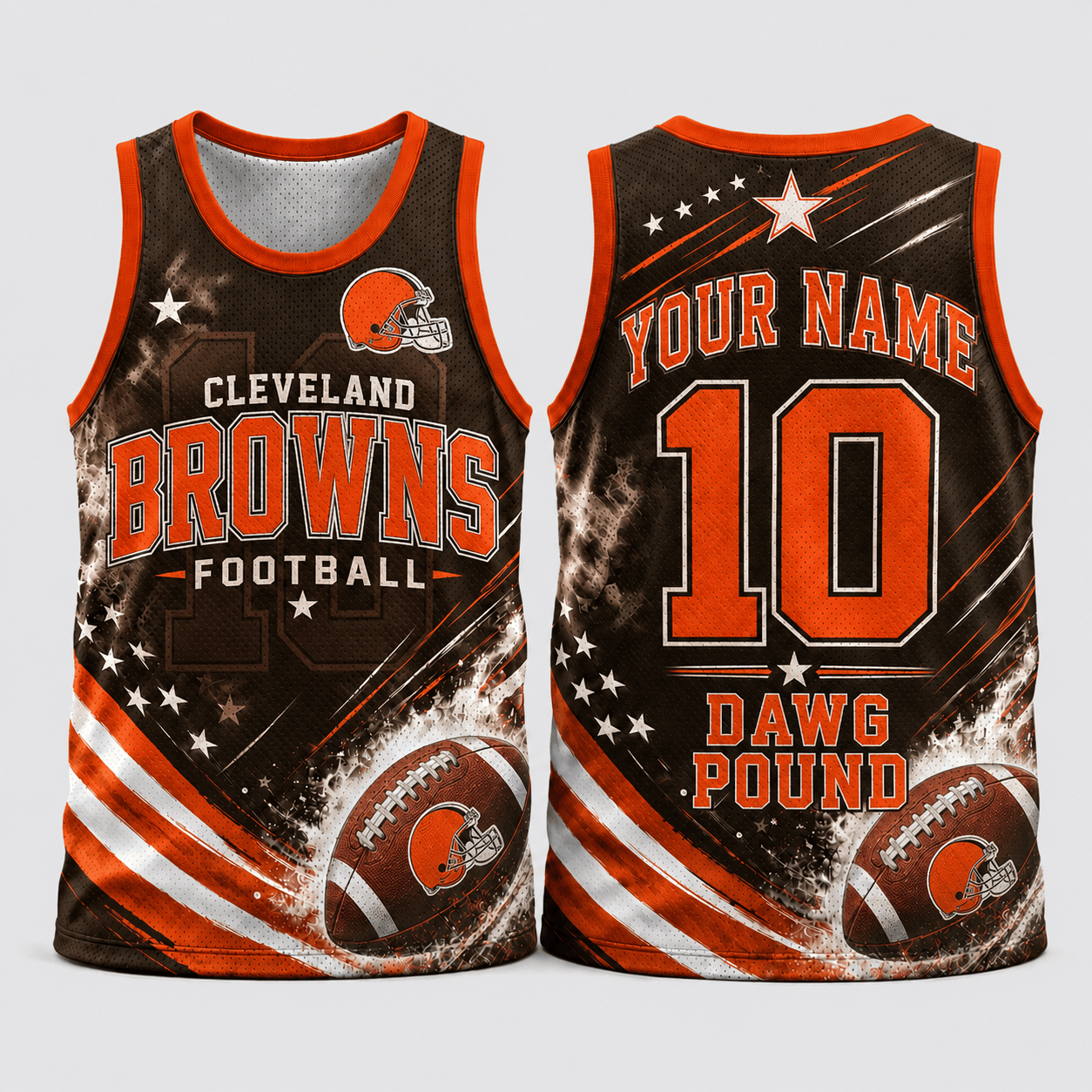 Cleveland Browns | Premium NFL Custom Name & Number Football Tank Top for Loyal Fans and Game Day Pride TD