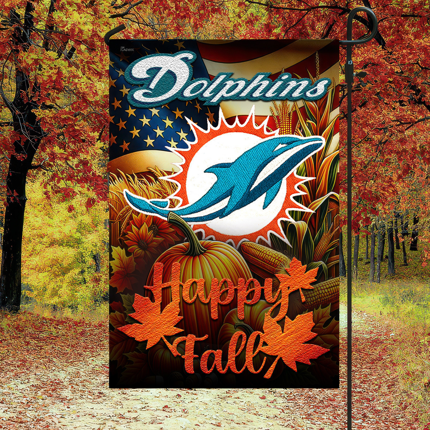 Miami Dolphins | Premium NFL Happy Fall Flag TD