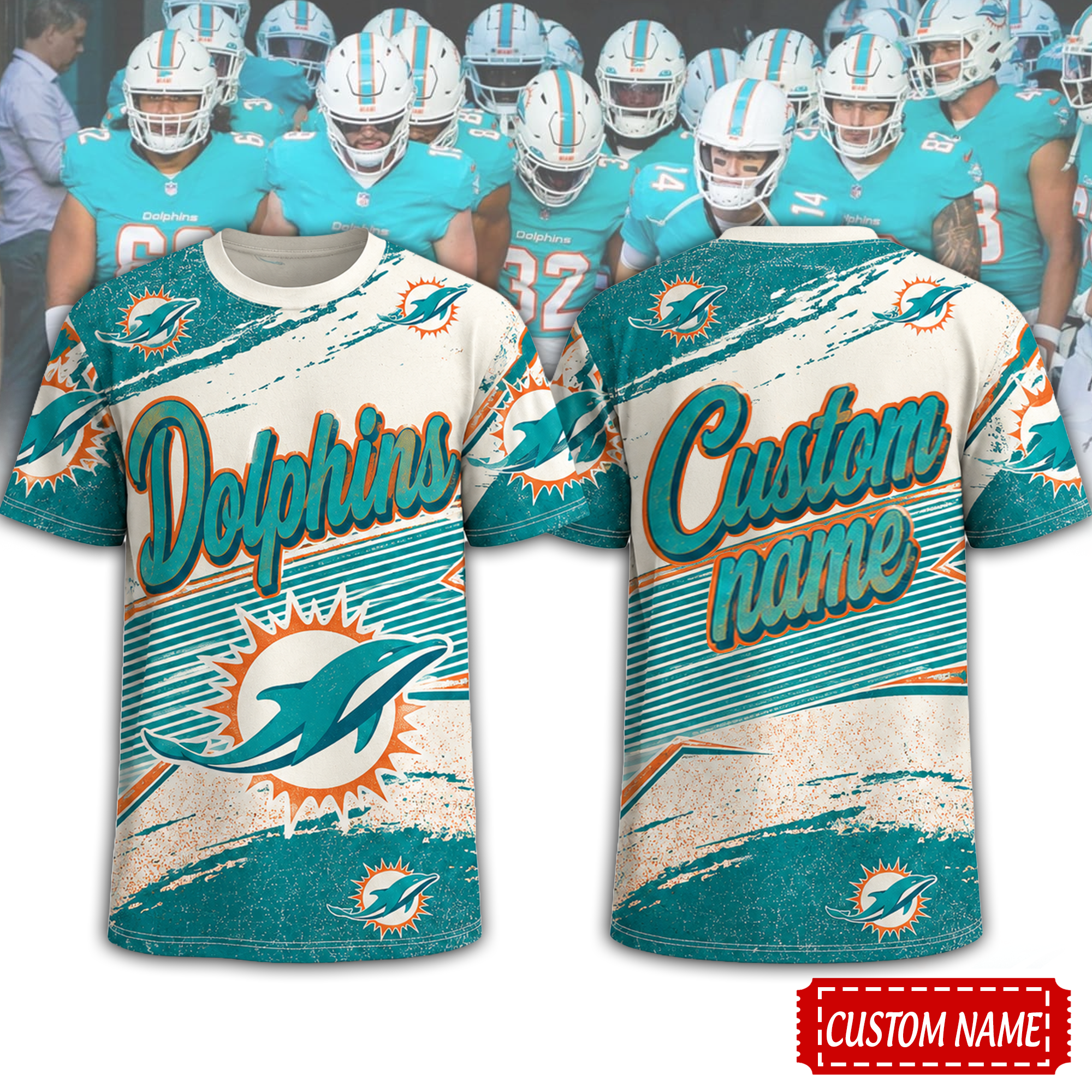 Miami Dolphins | Premium NFL Team Energy Custom 3D Shirt NTH1