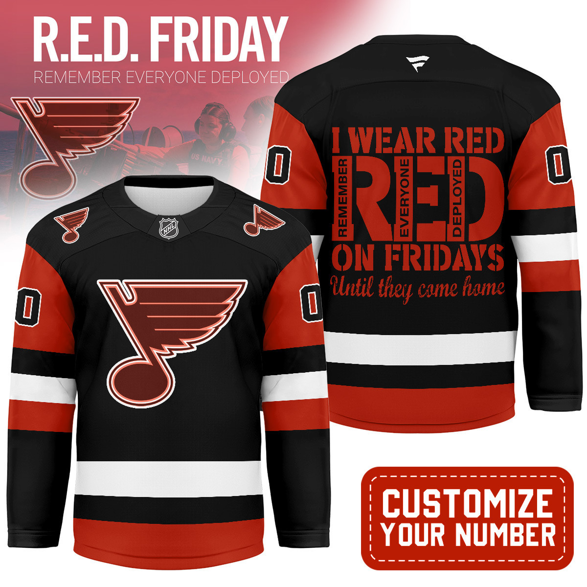 St. Louis Blues | Premium NHL Red Friday Hockey Jersey MM