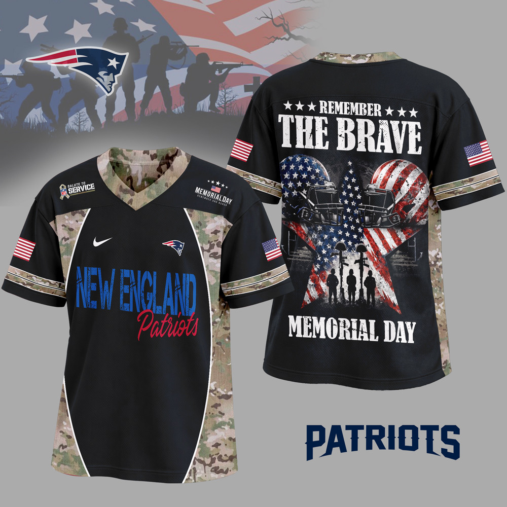 New England Patriots | Premium NFL Memorial Day V-neck Baseball Jersey HY