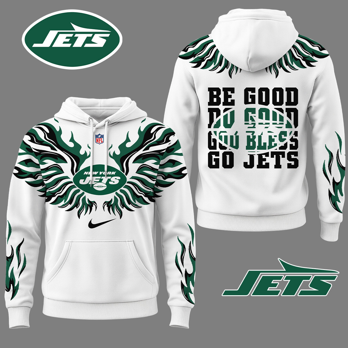 New York Jets | Premium NFL Fire Wings 3D Hoodie NY