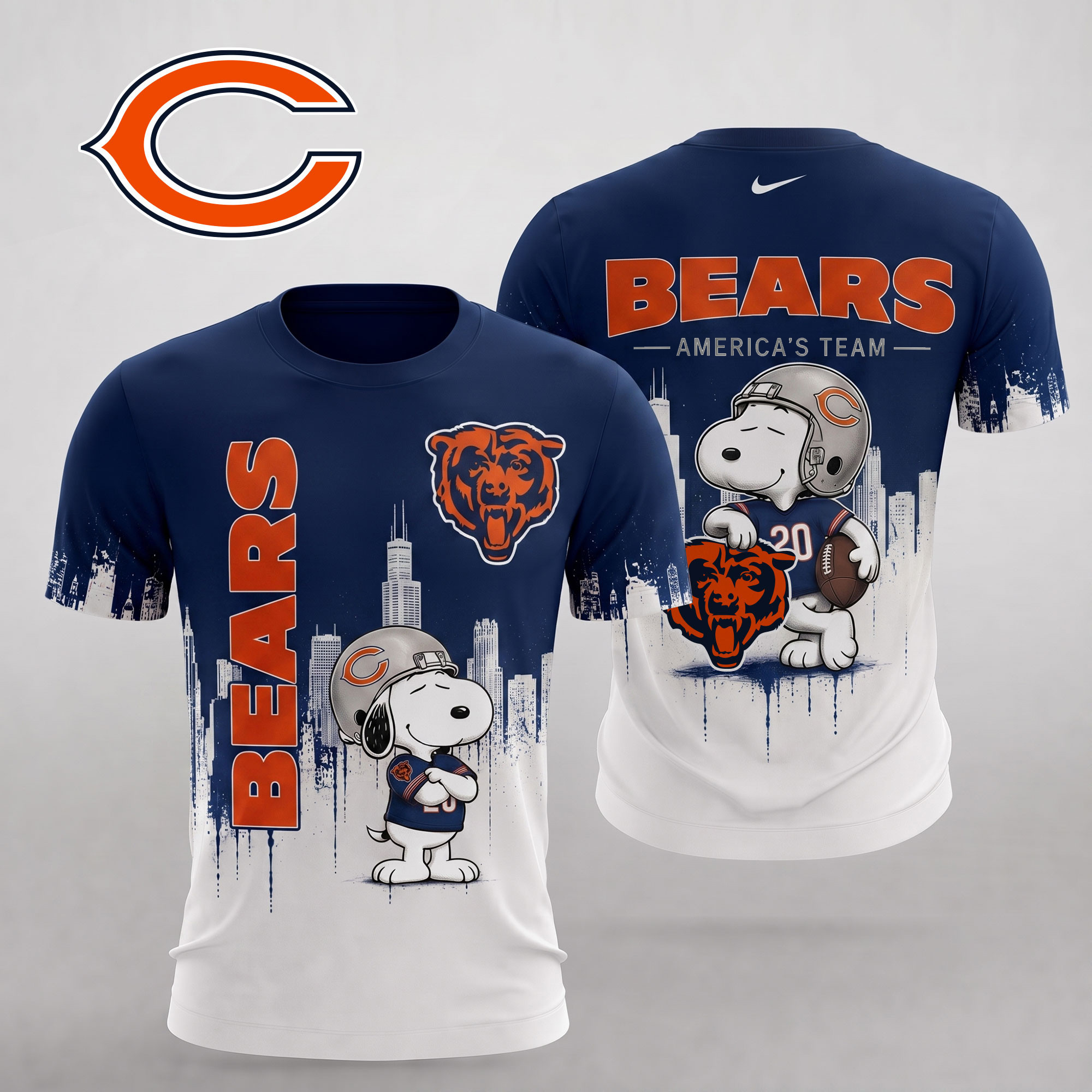 Chicago Bears | Premium NFL Gridiron Sunday Cartoon 3D Shirt NTH1