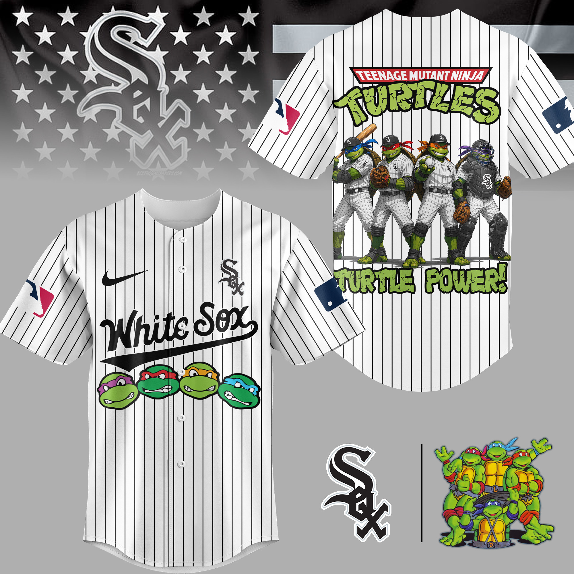 Chicago White Sox | Premium MLB Teenage Mutant Ninja Turtles Jersey TD