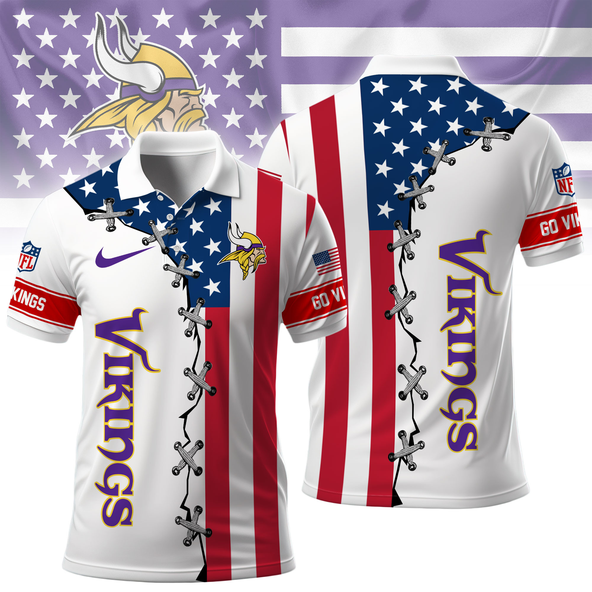 Minnesota Vikings | Premium NFL Freedom American Polo NY