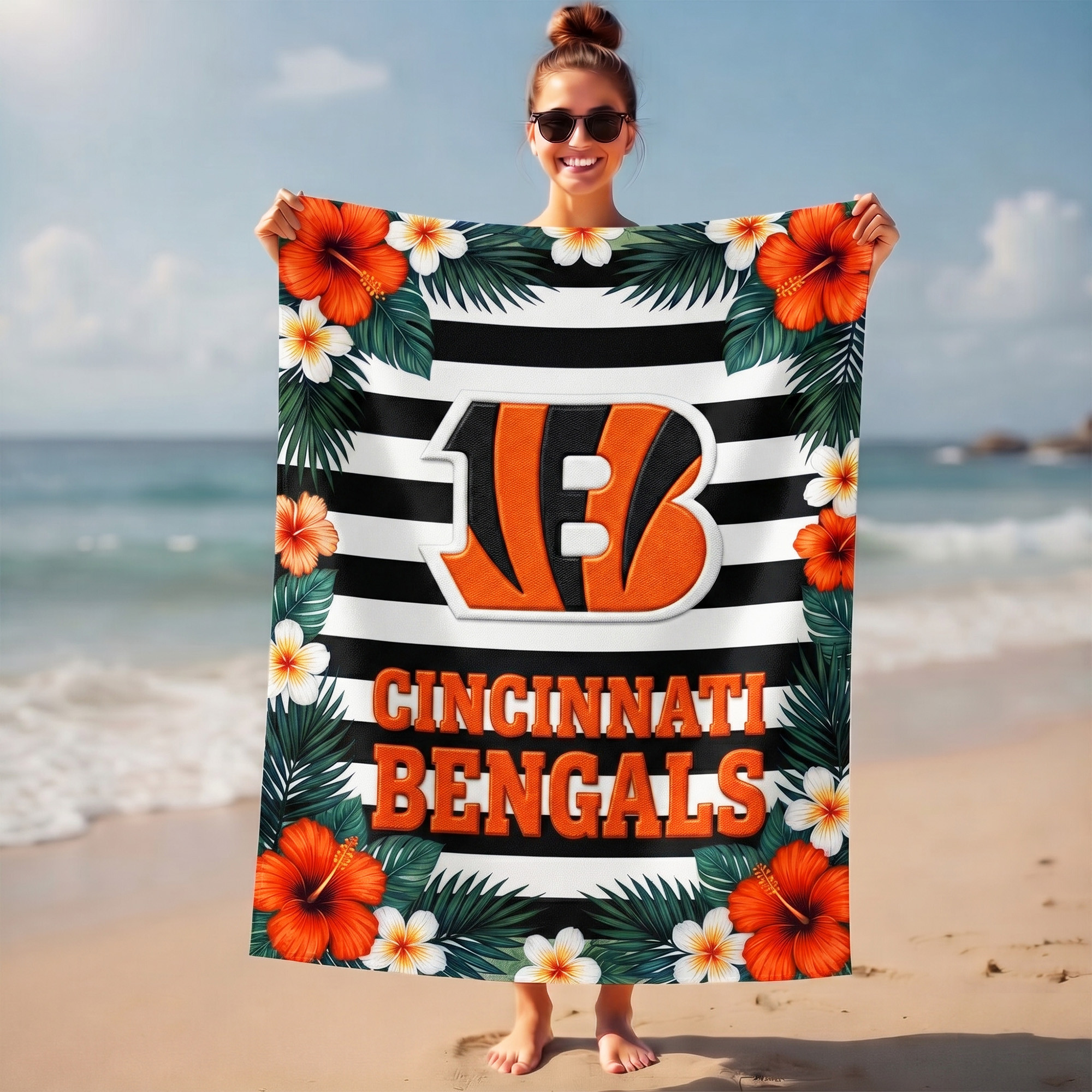 Cincinnati Bengals | Premium NFL Tropical Beach Towel NY