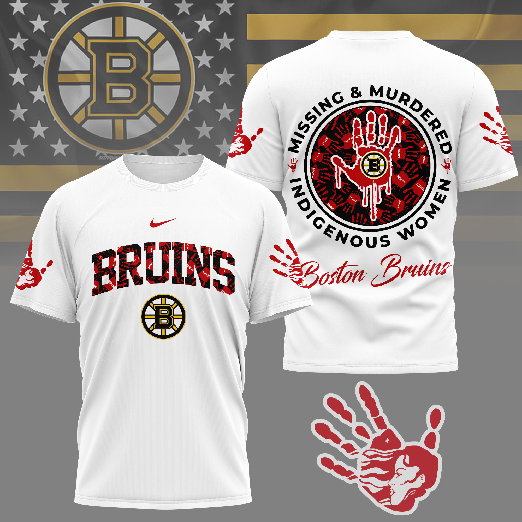 Boston Bruins | Premium NHL MMIW Awareness 3D Shirt NY