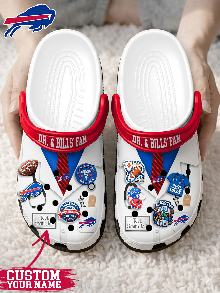 Buffalo Bills | PREMIUM NFL NATIONAL DOCTOR'S DAY CLOGS WITH 8 CHARMS HY