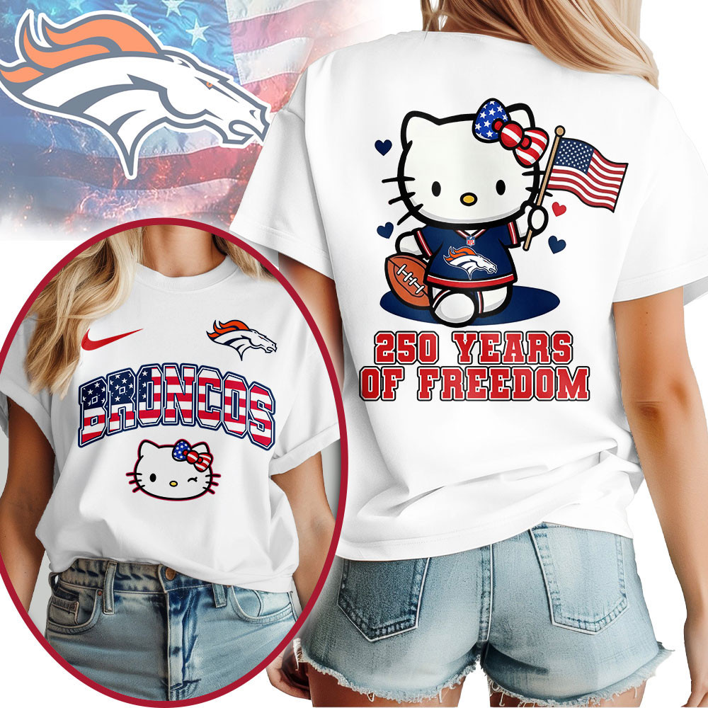 Denver Broncos | Premium NFL Hello Kitty Celebrates 250th Anniversary Women Shirt NP