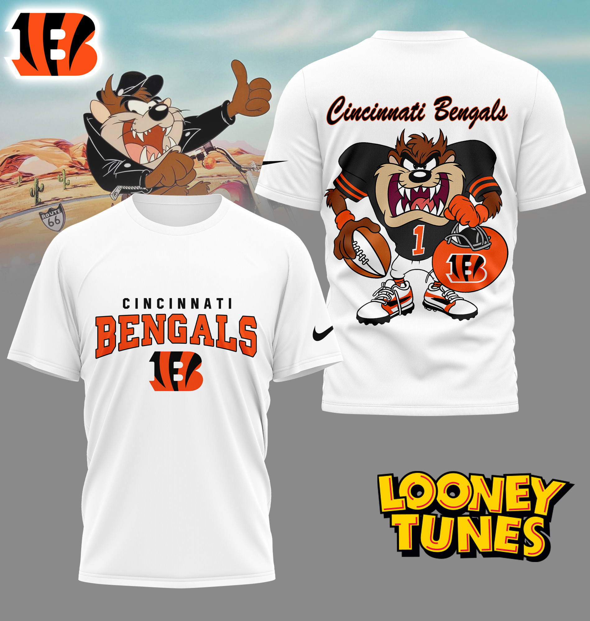 Cincinnati Bengals | Premium NFL and Looney Tunes Fan Shirt HI