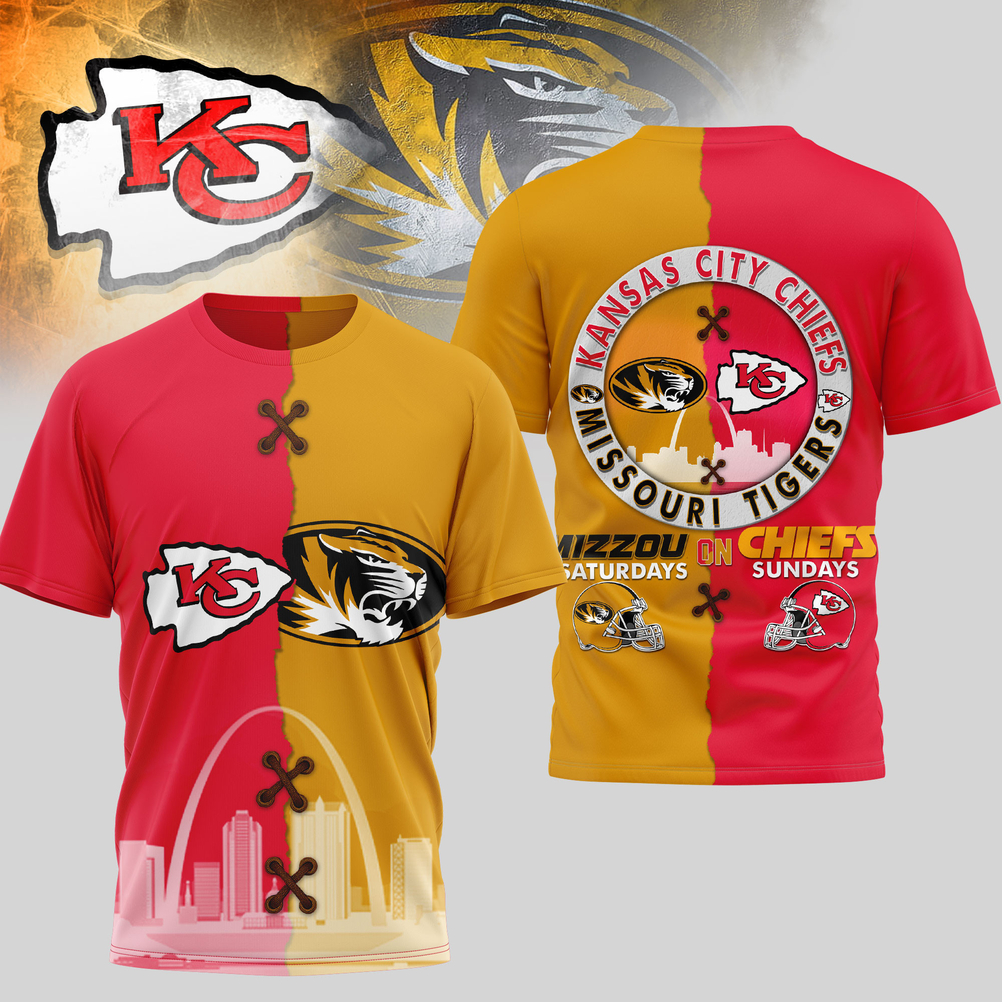 Kansas City Chiefs | Premium NFL x NCAA 3D T-shirt TD