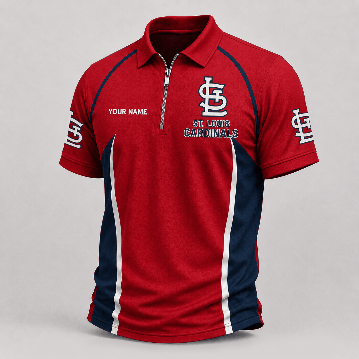 St. Louis Cardinals | Premium MLB Performance Zipper Polo Shirt