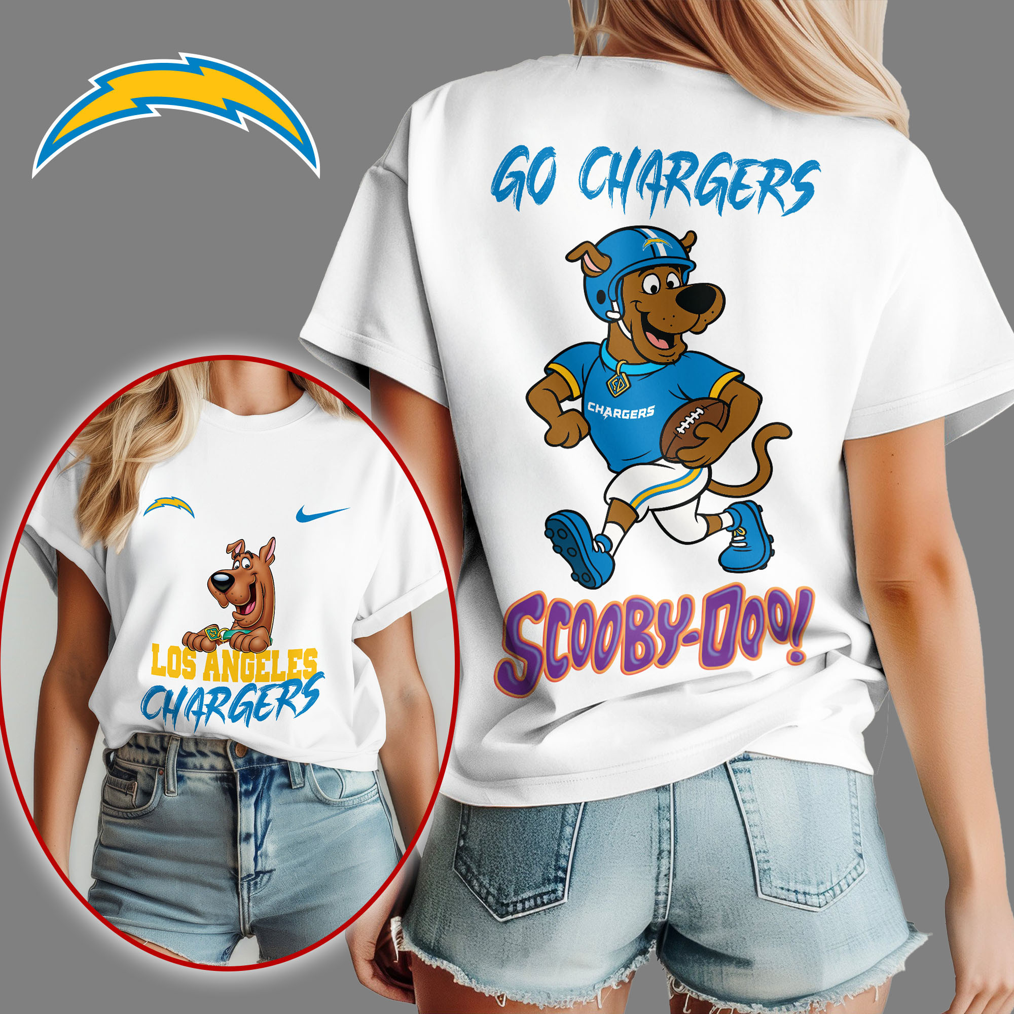 Los Angeles Chargers | Premium NFL Scooby-Doo Fan Women's Shirt NY