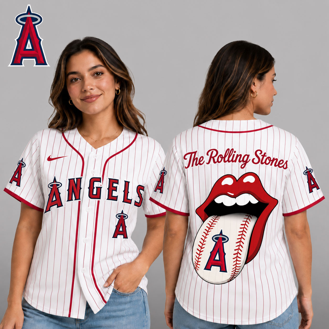 Los Angeles Angels | Premium MLB The Rolling Stones Jersey Shirt TD