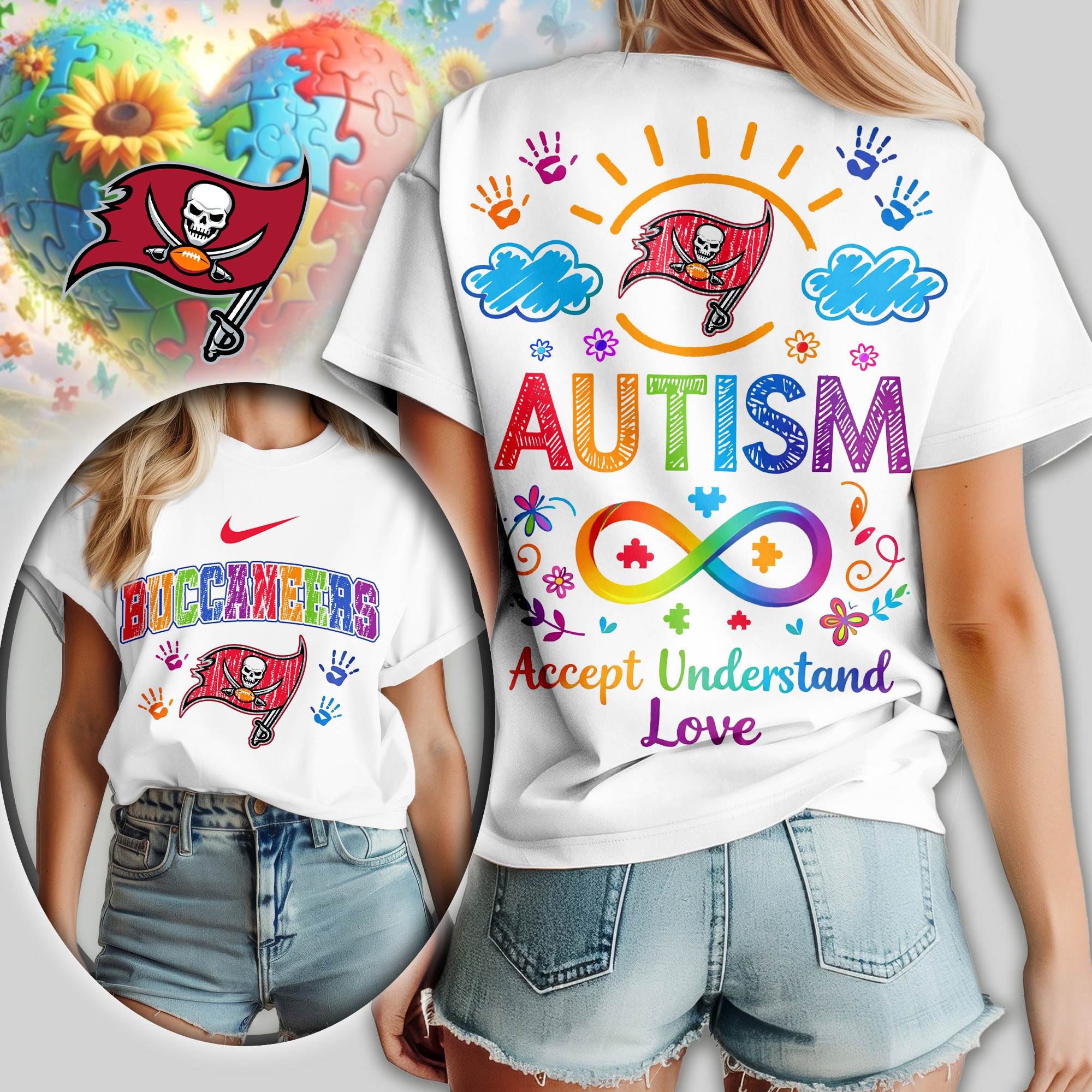 Tampa Bay Buccaneers | Premium NFL National Autism Acceptance Month Women Shirt TD