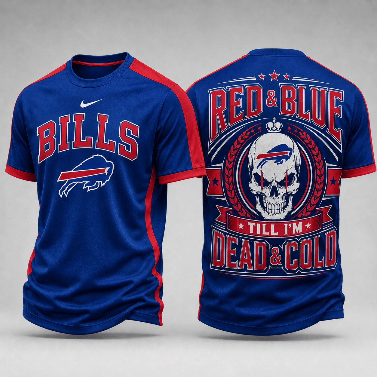 Buffalo Bills | Premium NFL Till I’m Dead Forever Skull Fan Pride 3D Shirt TD