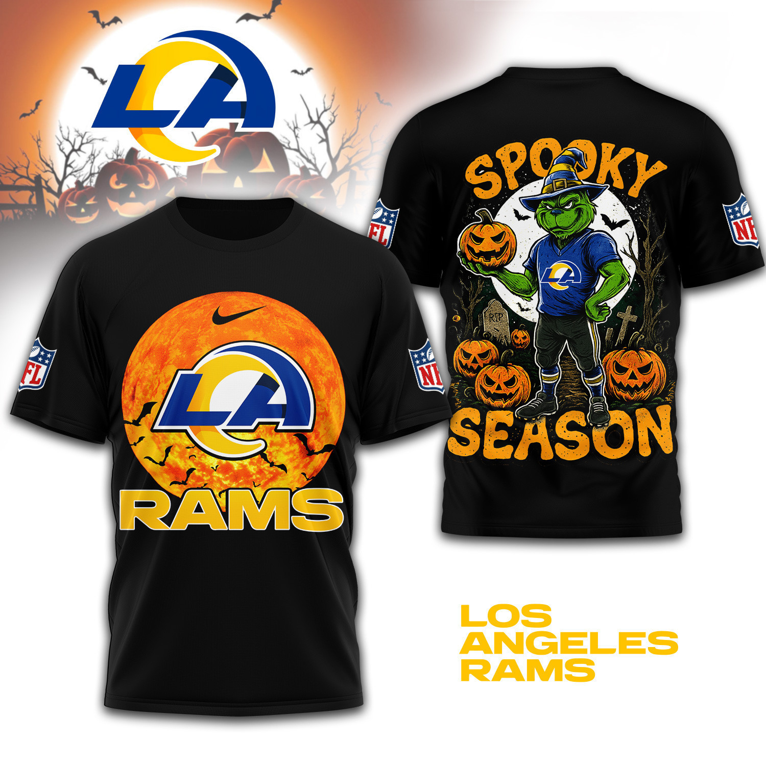 Los Angeles Rams | Premium NFL Spooky Season 3D Shirt TD