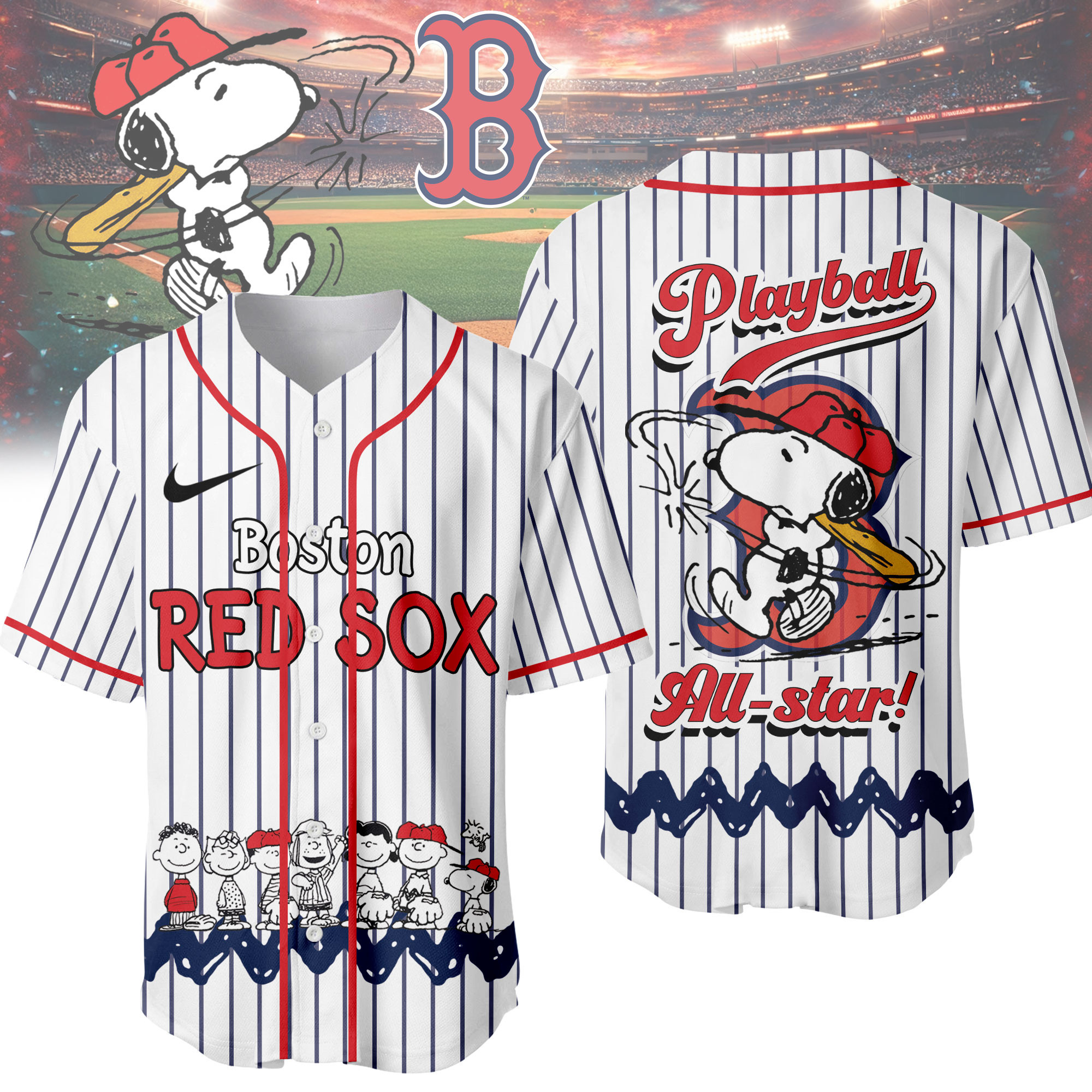 Boston Red Sox | Premium MLB Snoopy Playball Jersey HY