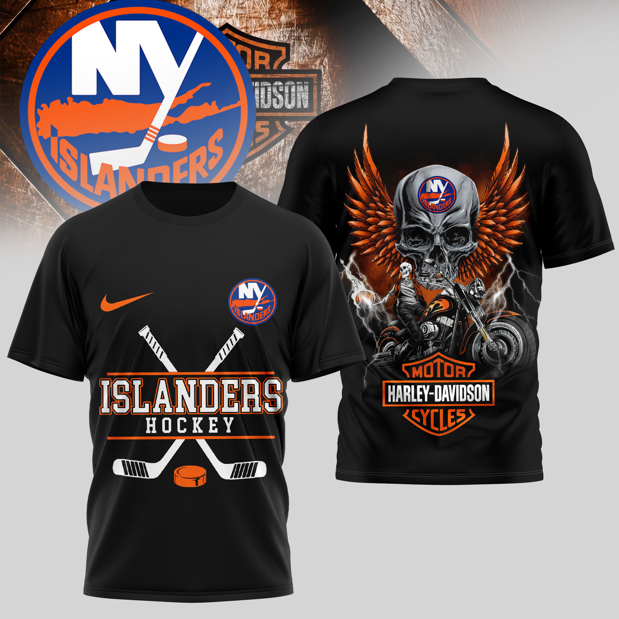 New York Islanders | Premium NHL Harley Davidson 3D Shirt TD