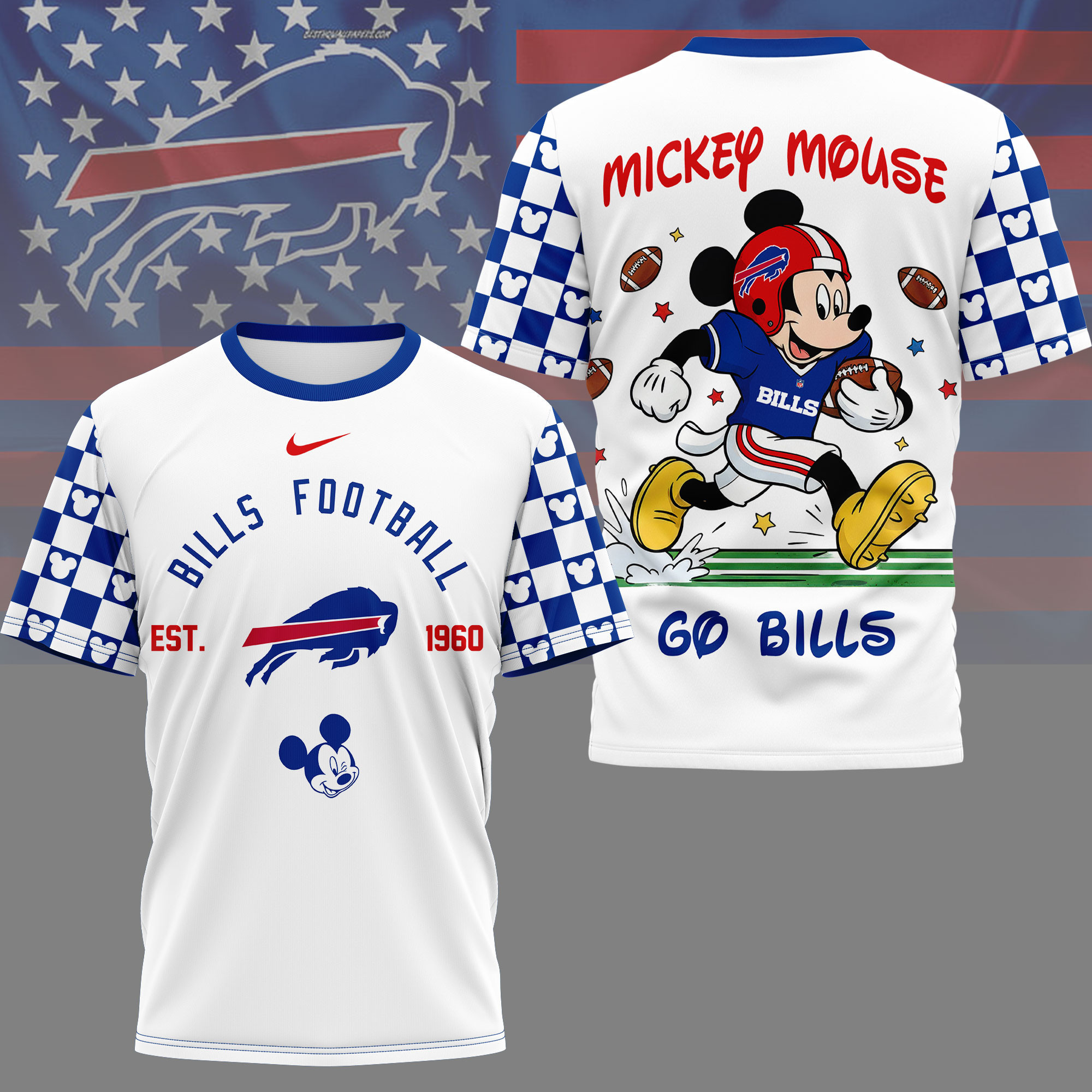 Buffalo Bills | Premium NFL Mickey Football 3D Shirt NY