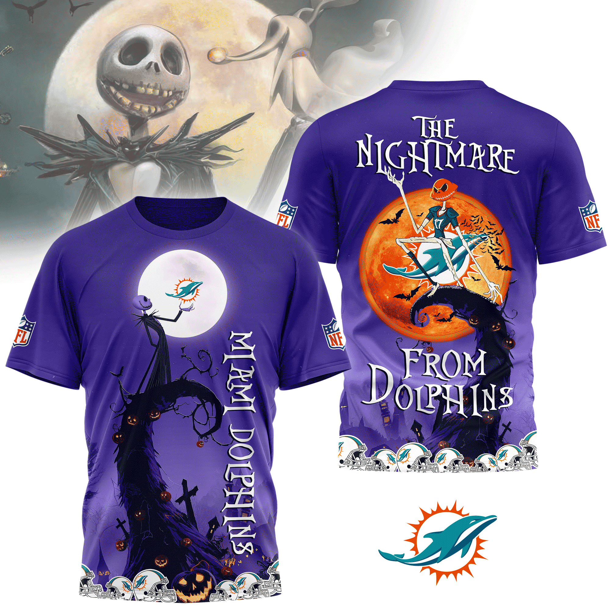 Miami Dolphins | Premium NFL Halloween The Nightmare 3D Shirt NY
