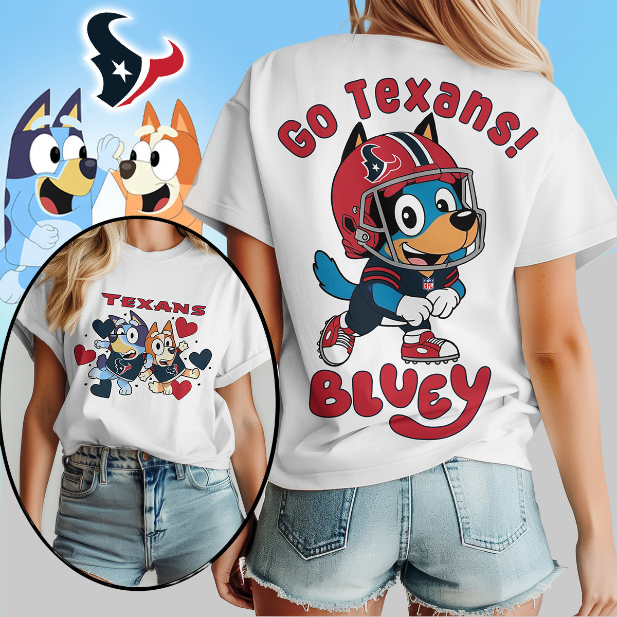 Houston Texans | Premium NFL Bluey Women's Shirt TD